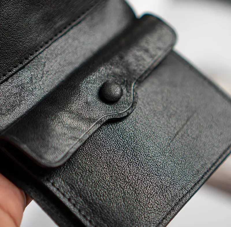 Limited Handcrafted Soft Textured Leather Short Bi-Fold Wallet