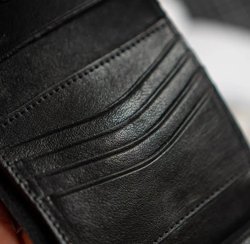 Limited Handcrafted Soft Textured Leather Short Bi-Fold Wallet