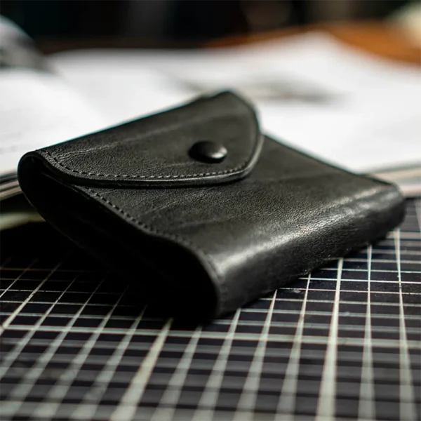 Limited Handcrafted Soft Textured Leather Short Bi-Fold Wallet