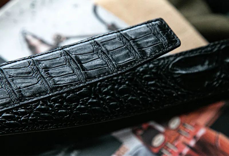 Luxury Business Full-Grain Leather Belt with Automatic Buckle