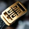 Luxury Business Full-Grain Leather Belt with Automatic Buckle