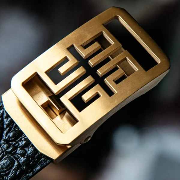 Luxury Business Full-Grain Leather Belt with Automatic Buckle