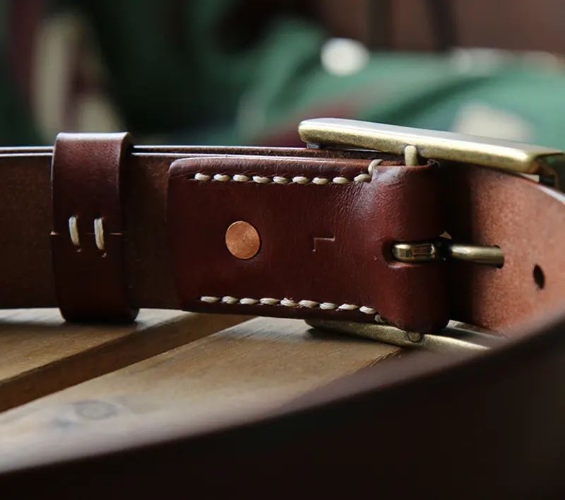 Luxury Gentleman Vintage Hand-Polished Men's Leather Belt