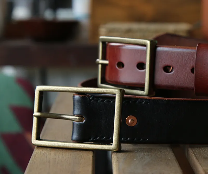 Luxury Gentleman Vintage Hand-Polished Men's Leather Belt