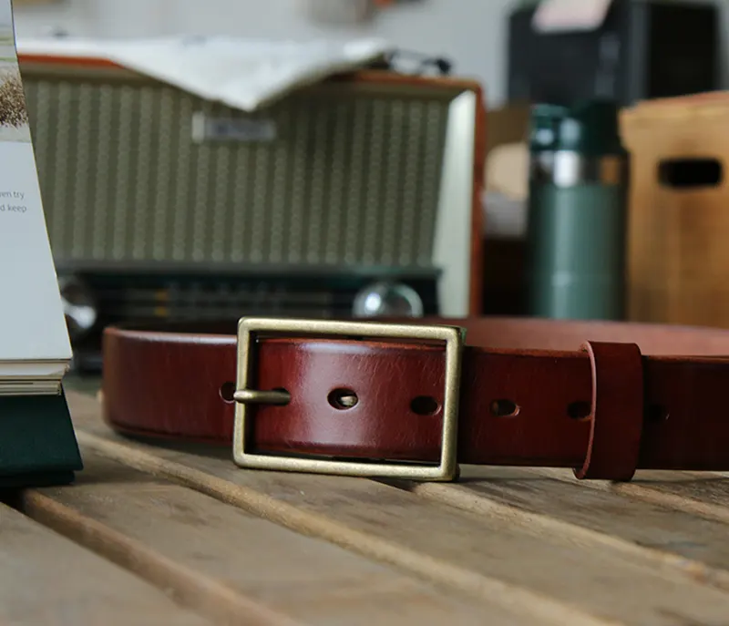 Luxury Gentleman Vintage Hand-Polished Men's Leather Belt