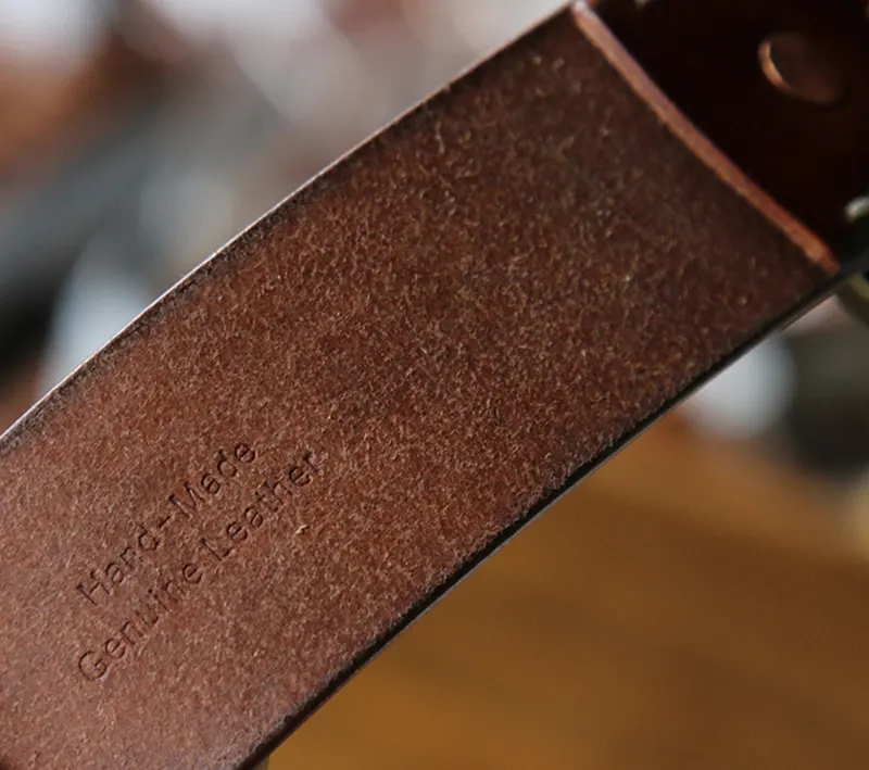 Luxury Gentleman Vintage Hand-Polished Men's Leather Belt