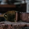Luxury Genuine Leather Belt Handcrafted Hammered Brass Buckle
