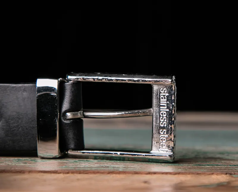 Luxury Handcrafted Full-Grain Leather Belt with Hammered Buckle