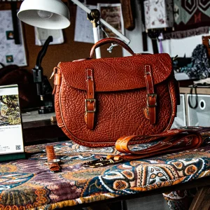 Luxury Handcrafted Neck Grain Leather Messenger Crossbody Bag