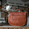 Luxury Handcrafted Neck Grain Leather Messenger Crossbody Bag