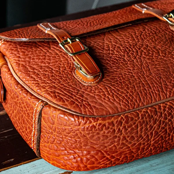 Luxury Handcrafted Neck Grain Leather Messenger Crossbody Bag