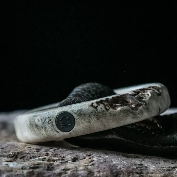 Luxury Limited Natural Antler Handcrafted Leather Coat Belt