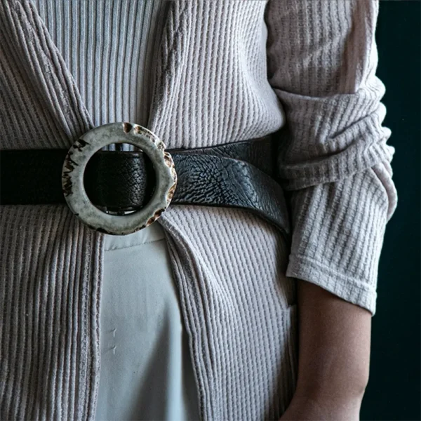 Luxury Limited Natural Antler Handcrafted Leather Coat Belt