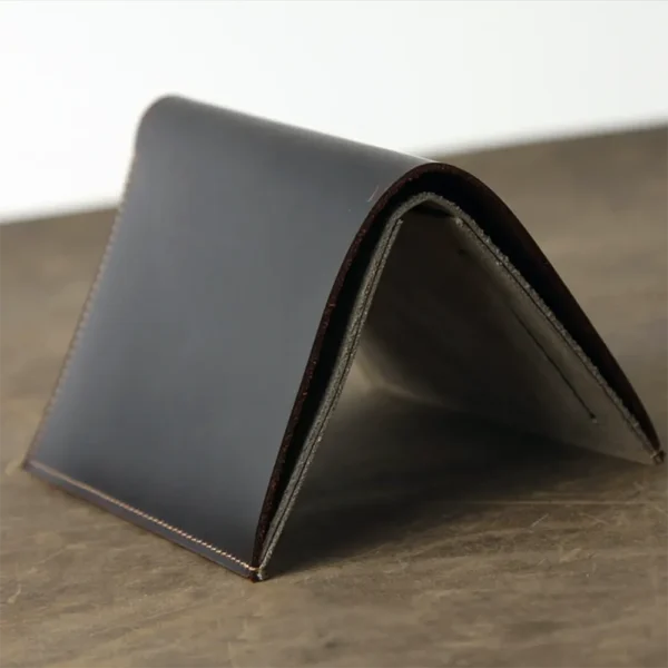 Luxury Minimalist Short Wallet Full-Grain Leather without Inner Compartments