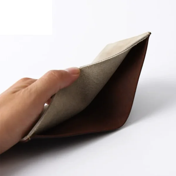 Luxury Minimalist Short Wallet Full-Grain Leather without Inner Compartments