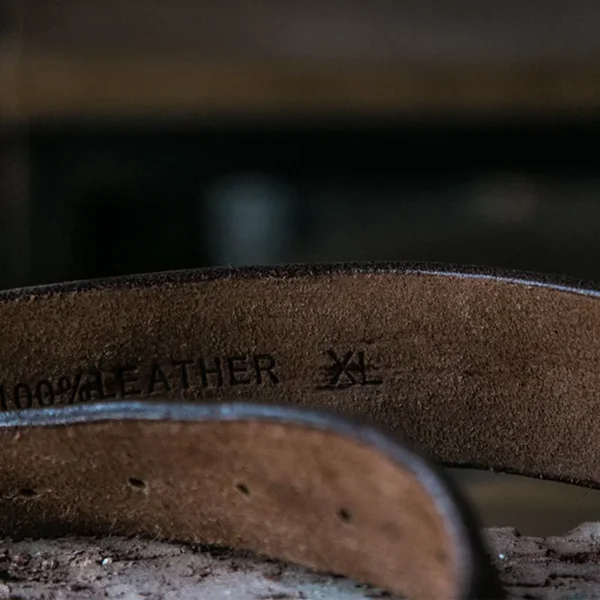 Luxury Vintage Belt with Hammered Brass Anchor-Shaped Buckle