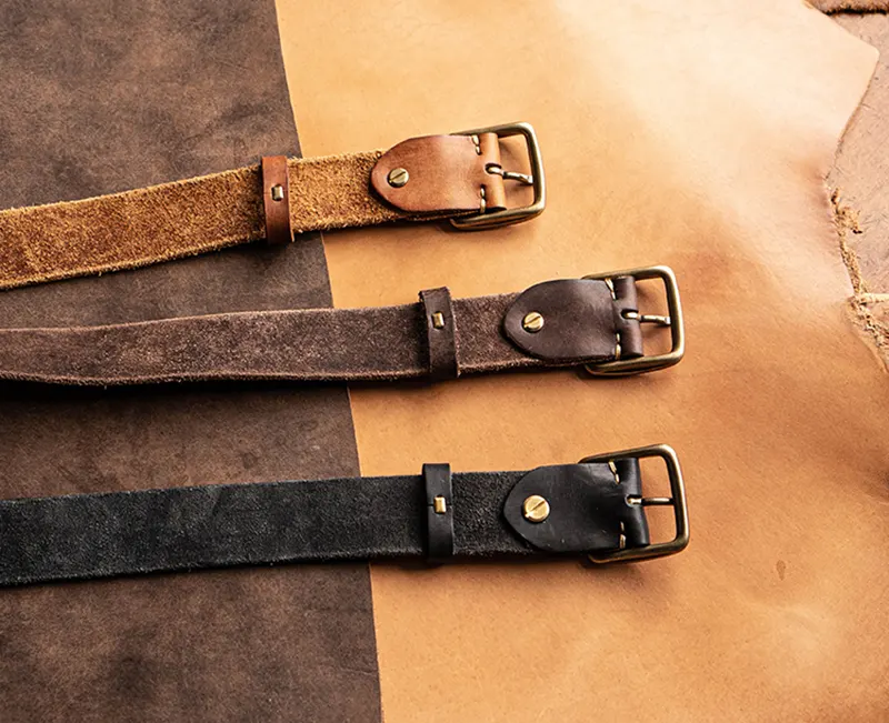 Men's Minimalist Vintage Workwear Full-Grain Leather Belt