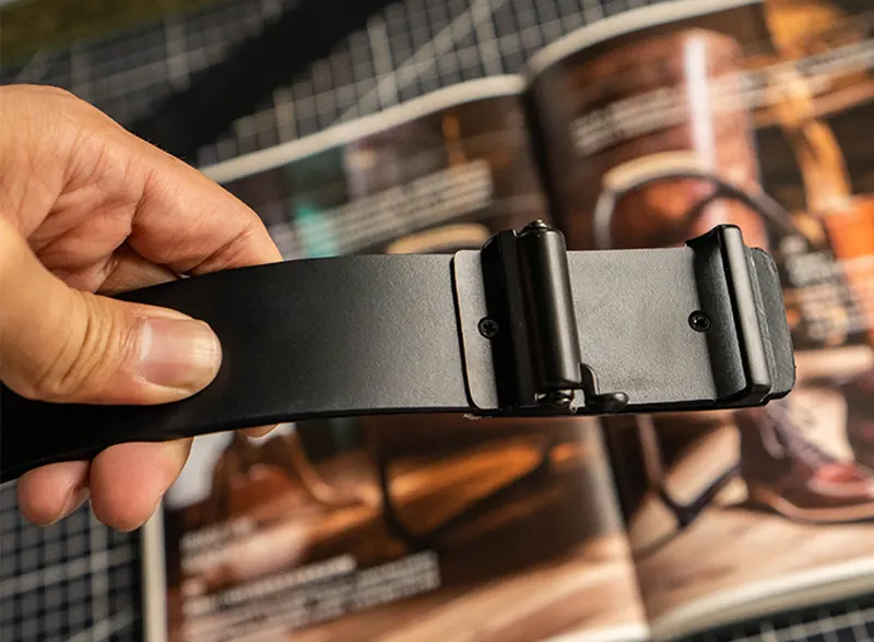 Minimalist Men's Business Automatic Buckle Full-Grain Leather Belt