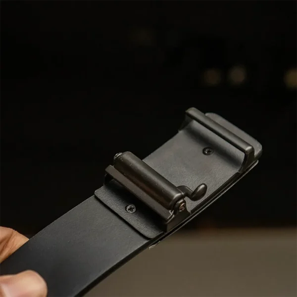 Minimalist Men's Business Automatic Buckle Full-Grain Leather Belt