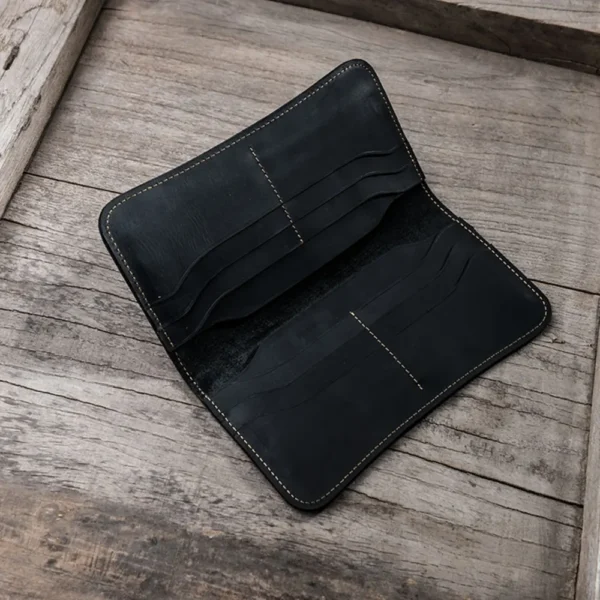 RSWL0442-z-04 Minimalist Vintage Cowhide Long Wallet with Multiple Card Slots