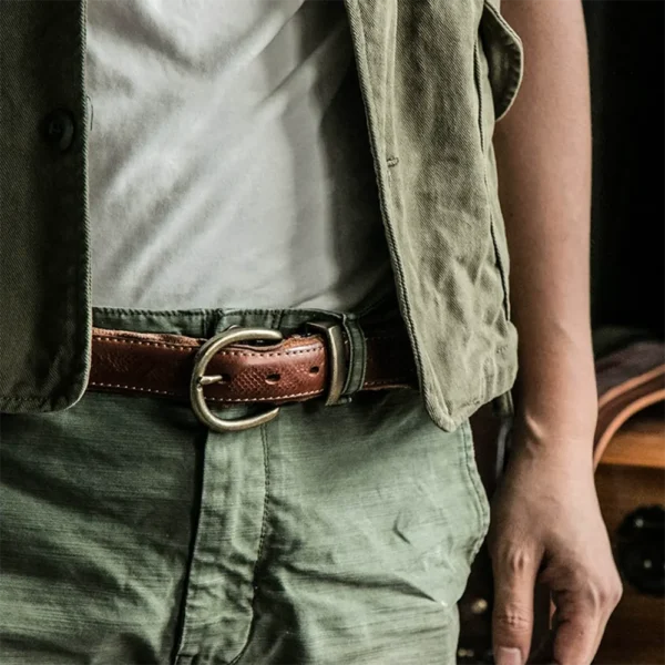 Niche Snake Scale Design Vintage Cowhide Men's Reversible Belt