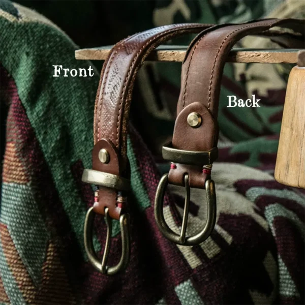 Niche Snake Scale Design Vintage Cowhide Men's Reversible Belt