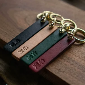 Original Creative Chinese Character Leather Keychain