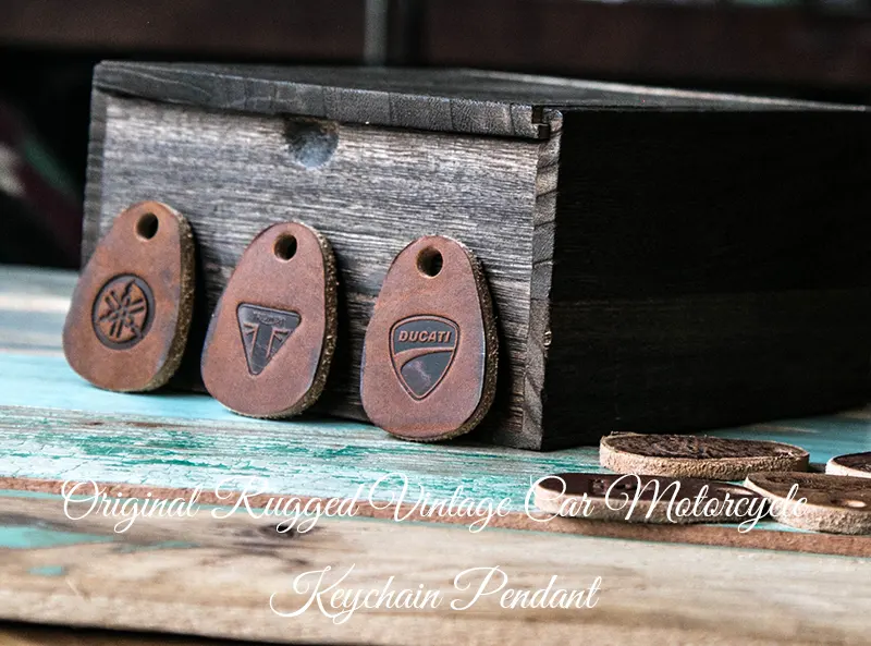 Original Rugged Vintage Car Motorcycle Keychain Pendant