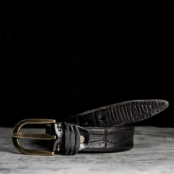 Unique Rattlesnake Shape Rugged Genuine Leather Men's Belt