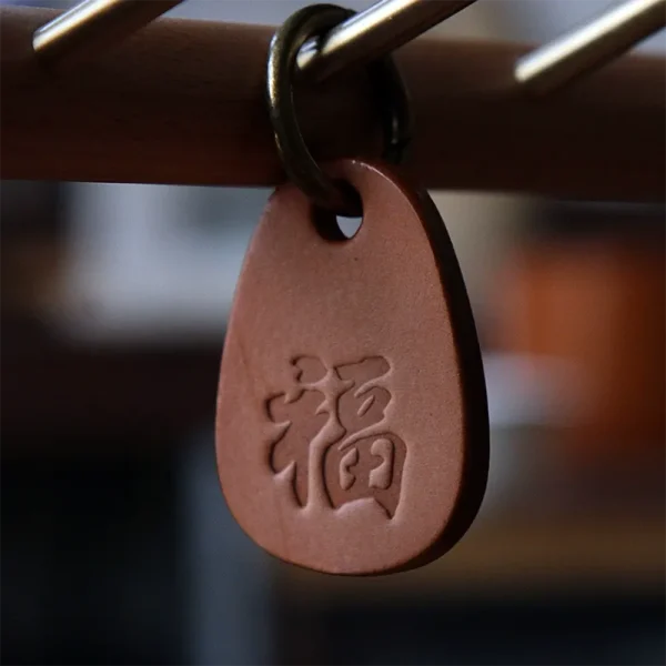 RSAS0172 Rugged Design Biker Style Handcrafted Leather Keychain