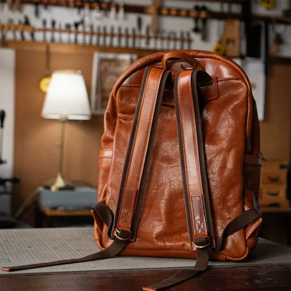 Outdoor Travel Vintage Full Vegetable-Tanned Leather Backpack