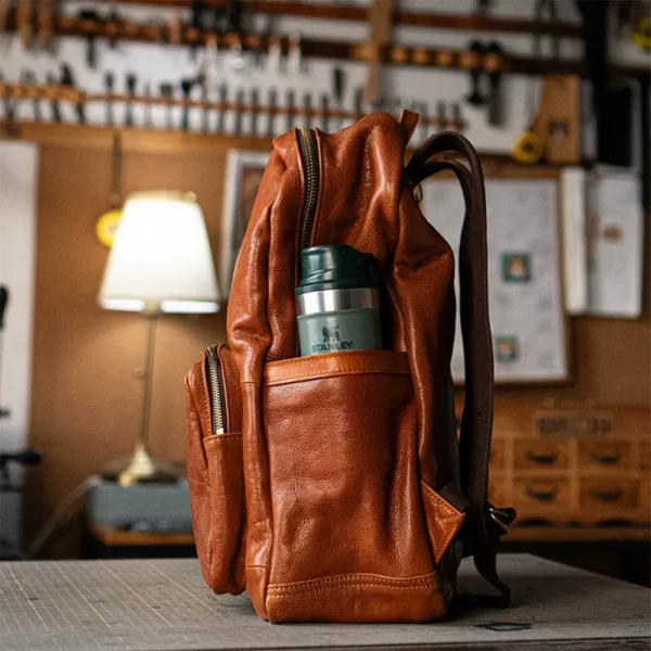 Outdoor Travel Vintage Full Vegetable-Tanned Leather Backpack