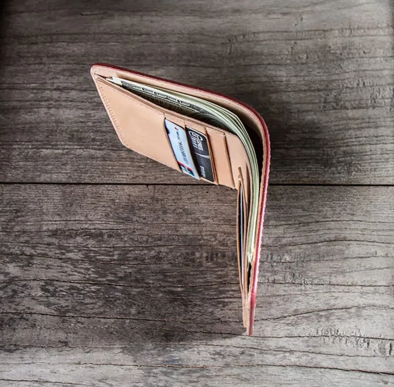 Premium Handmade Fog Wax Cowhide Leather Short Wallet