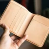 Premium Handmade Fog Wax Cowhide Leather Short Wallet