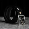 Full-Grain Leather Men's Casual Belt with Stainless Steel Buckle