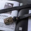 Rugged Vintage Bull Head Brass Buckle Full-Grain Leather Belt