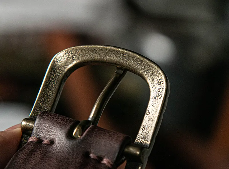 Rugged Vintage Genuine Cowhide Leather Belt with Brass Buckle
