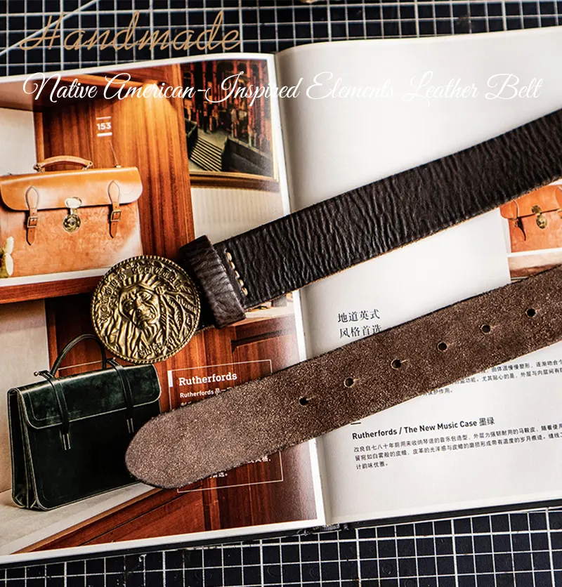 Street Style Native American-Inspired Elements Leather Belt