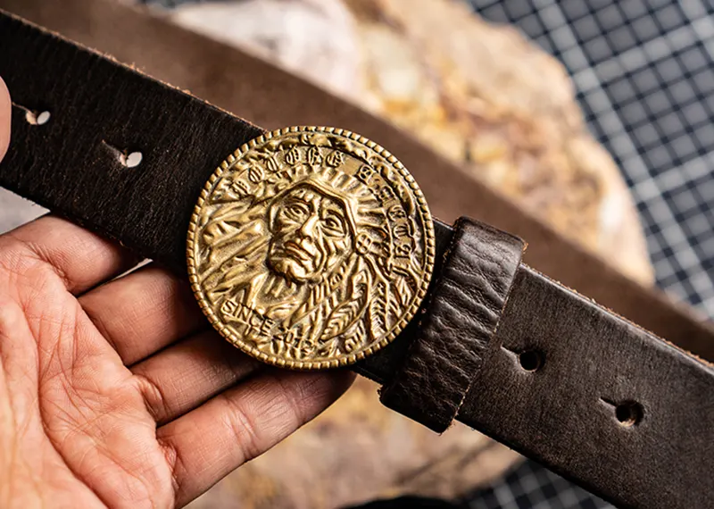 Street Style Native American-Inspired Elements Leather Belt