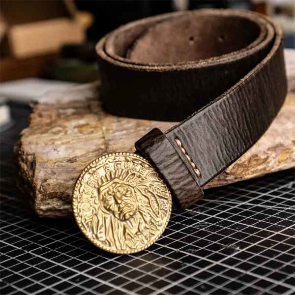 RSBE0702-z-01 Street Style Native American-Inspired Elements Leather Belt