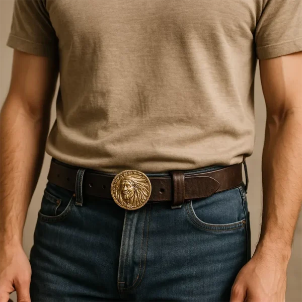 RSBE0702-z-04 Street Style Native American-Inspired Elements Leather Belt