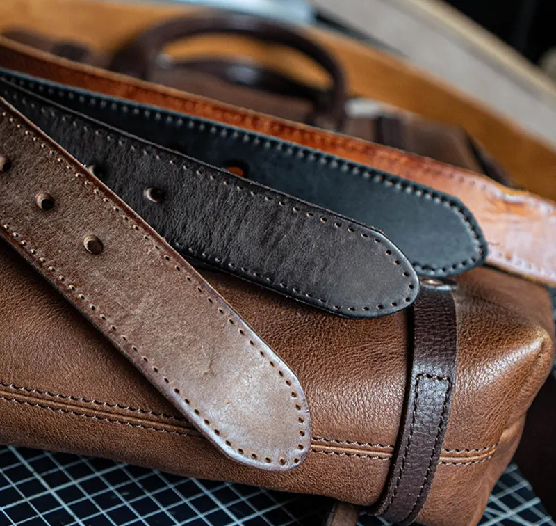 Trendy Vintage Full-Grain Leather Belt with Pin Buckle