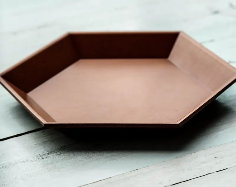 Vegetable-Tanned Leather Structured Storage Tray