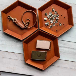 RSBG0790-z-01 Vegetable-Tanned Leather Structured Storage Tray