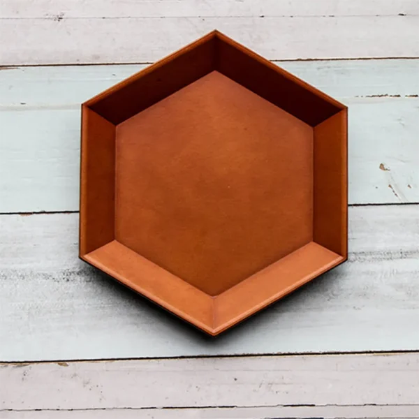 RSBG0790-z-03 Vegetable-Tanned Leather Structured Storage Tray