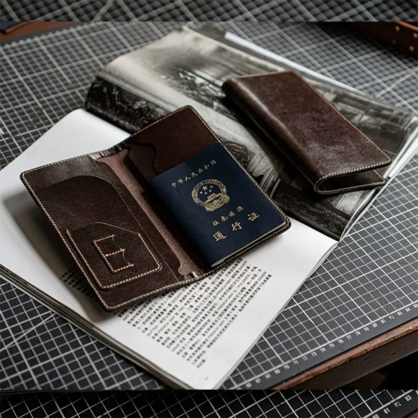 Vintage Classic Genuine Leather Passport Holder Travel Wallet