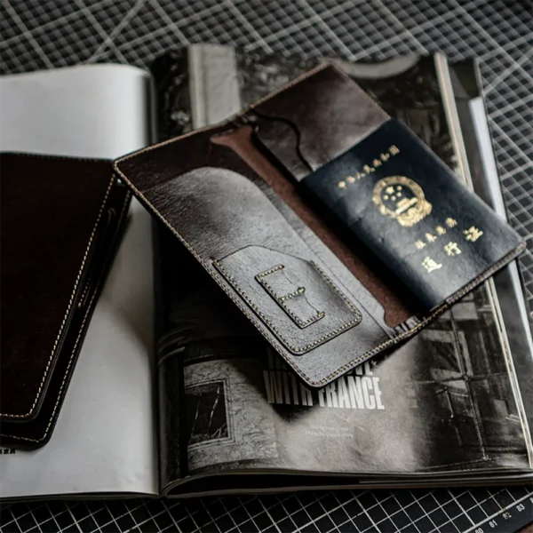 Vintage Classic Genuine Leather Passport Holder Travel Wallet