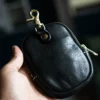Vintage Cowhide Coin and Key Pouch Organizer Car Key Case