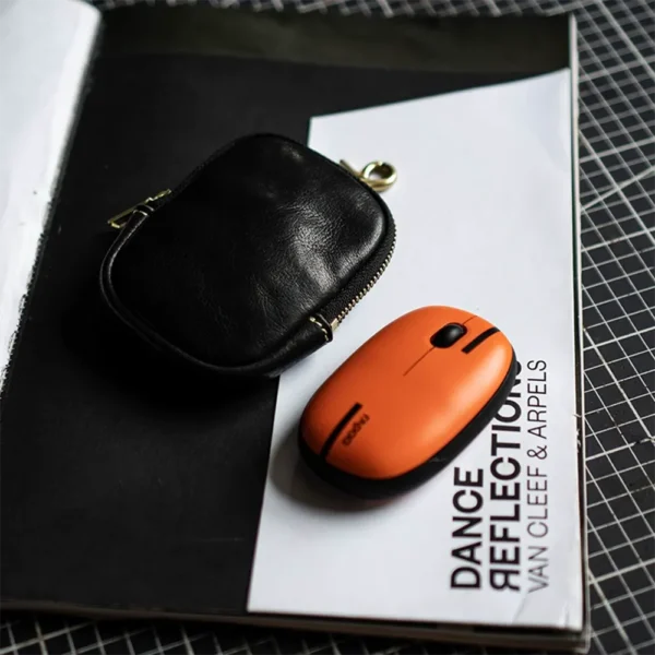 Vintage Cowhide Coin and Key Pouch Organizer Car Key Case