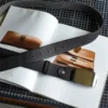 Vintage Full-Grain Leather Belt with Polished Silver Steel Buckle Black